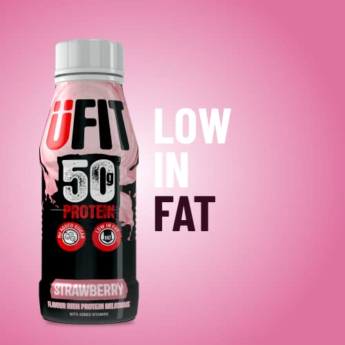 Strawberry Protein Shake, Low Fat, No Sugar, 8 Pack