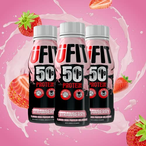 Strawberry Protein Shake, Low Fat, No Sugar, 8 Pack
