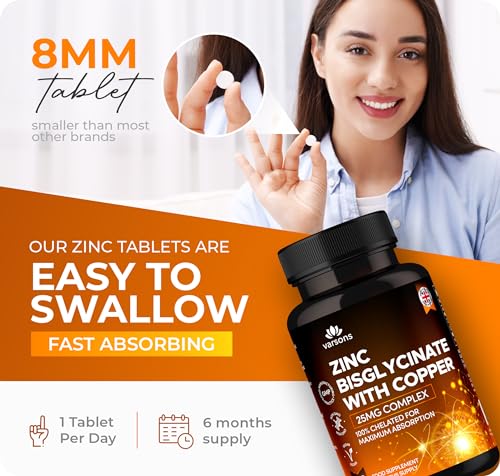 Zinc Bisglycinate 25mg with Copper for Immunity