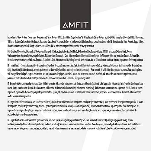 Amfit Nutrition Whey Protein Powder, Vanilla, 1 kg