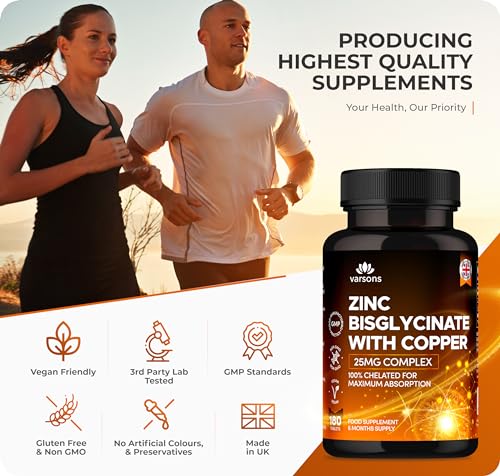 Zinc Bisglycinate 25mg with Copper for Immunity