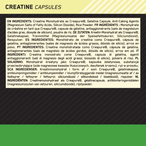 Optimum Nutrition Creatine Capsules 2500 mg, 200 Count