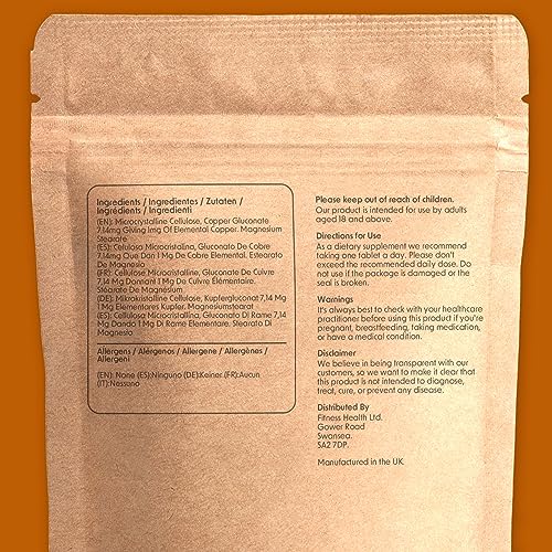 Copper 1MG Tablets for Vegans - 120 Count