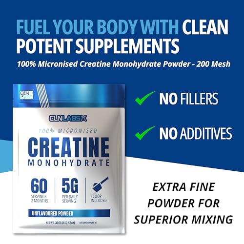 Pure Creatine Monohydrate Powder - 300g Unflavoured