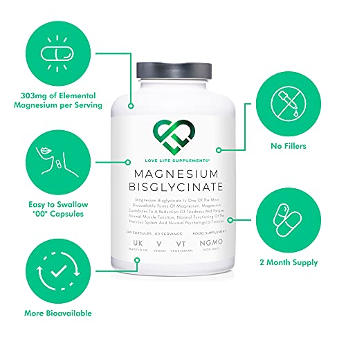 Magnesium Glycinate Supplements | 2750mg | 240 Capsules