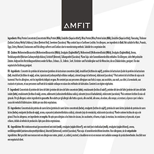 Amfit Nutrition Strawberry Whey Protein Powder, 1 kg