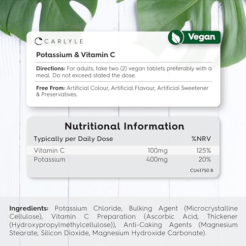Potassium 400mg with Vitamin C 100mg - 180 Tablets