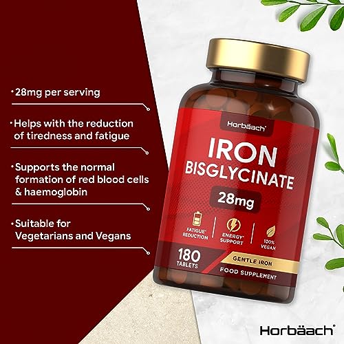Iron Bisglycinate Tablets | 180 Count | Vegan Support