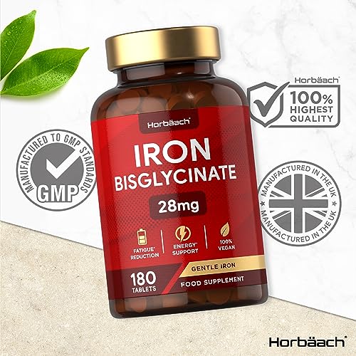Iron Bisglycinate Tablets | 180 Count | Vegan Support