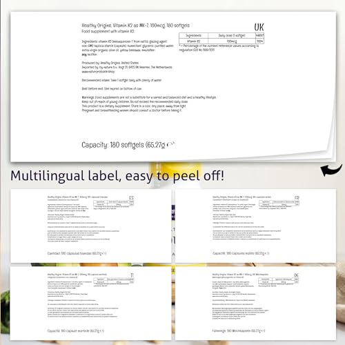 Vitamin K2 MK-7, 100 mcg, 180 Veggie Softgels