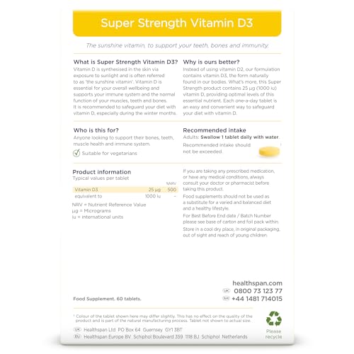 Super Strength Vitamin D3 for Immunity and Bones