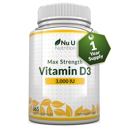 Vitamin D3 3000IU Softgel Capsules - 365 Count