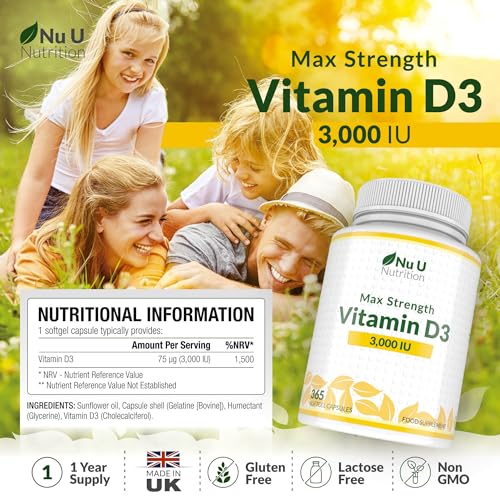 Vitamin D3 3000IU Softgel Capsules - 365 Count