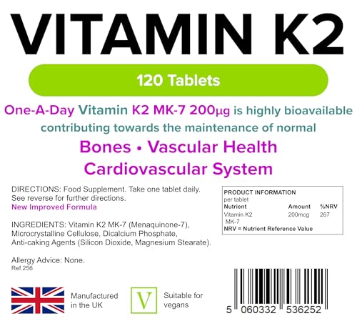 Lindens Vegan Vitamin K2 200mcg Tablets - 120 Count