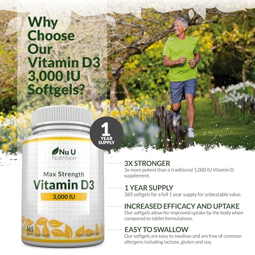Vitamin D3 3000IU Softgel Capsules - 365 Count