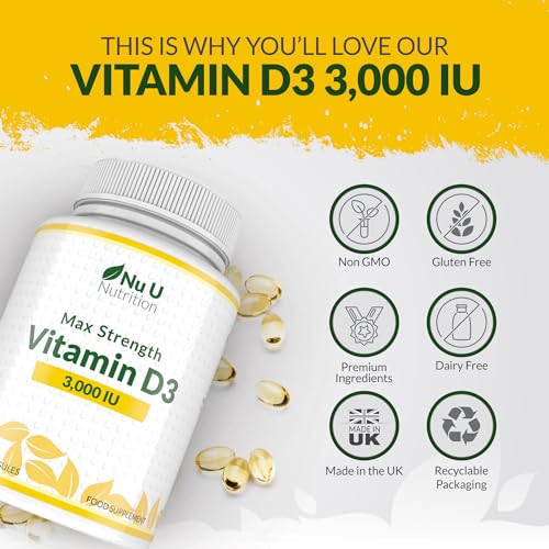 Vitamin D3 3000IU Softgel Capsules - 365 Count