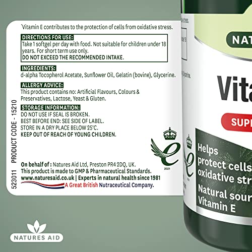 Nature's Aid Vitamin E 1000 IU Softgels