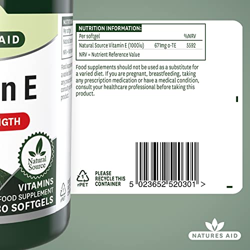 Nature's Aid Vitamin E 1000 IU Softgels