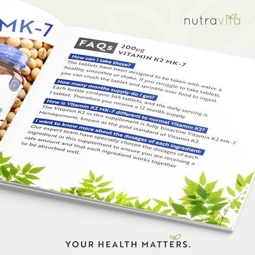 Vegan Vitamin K2 MK-7 200mcg - 365 Tablets