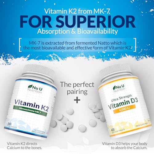 Vitamin K2 MK7 200mcg - 365 Vegan Tablets