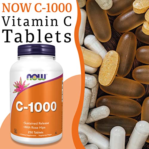 Now Foods Vegan Vitamin C 1000mg, 250 Tablets