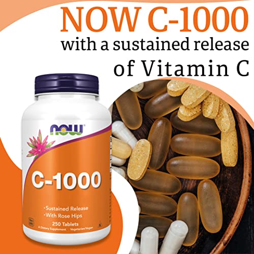 Now Foods Vegan Vitamin C 1000mg, 250 Tablets