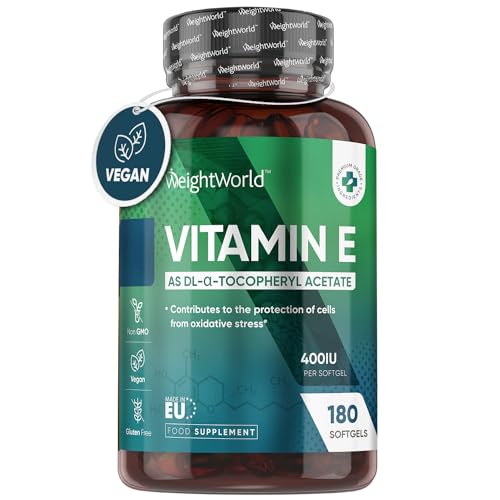 Vitamin E Capsules 400IU - 180 Vegan Softgels