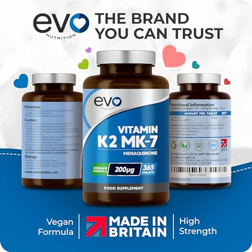 EVO NUTRITION K2 MK-7 200mcg | 365 Tablets