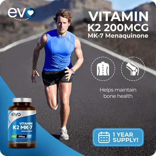 EVO NUTRITION K2 MK-7 200mcg | 365 Tablets