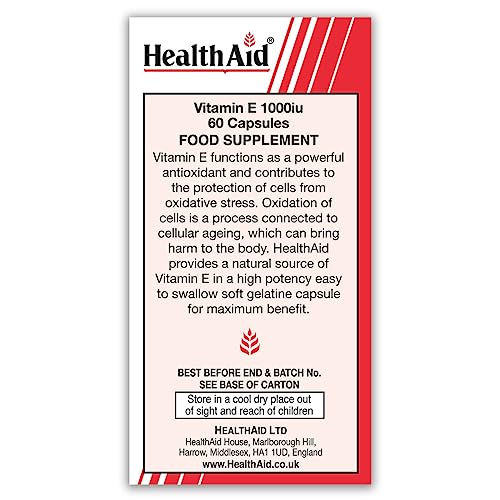 HealthAid Vitamin E 1000iu - 60 Capsules Bottle