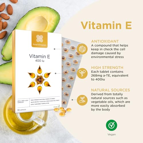 Healthspan Vitamin E 400iu - Antioxidant Support (90 Capsules)