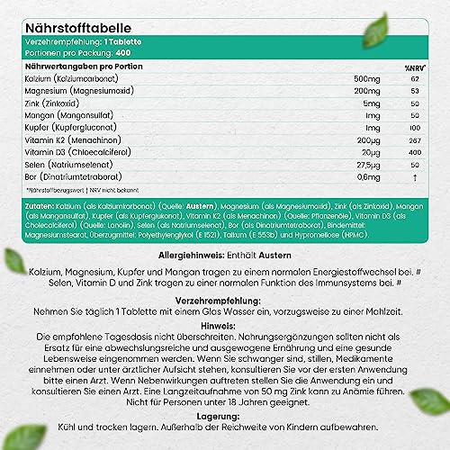 Calcium, Magnesium & Zinc with Vitamins D3, K2
