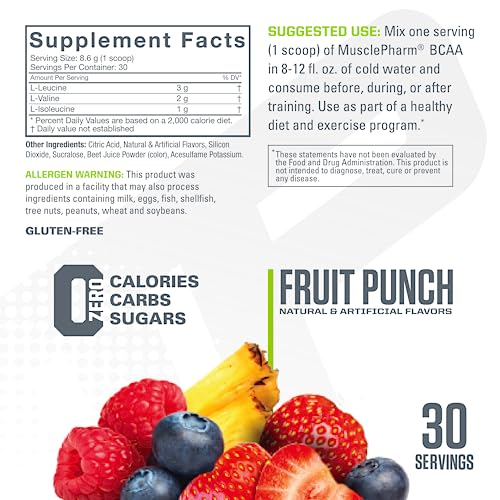 MusclePharm BCAA Fruit Punch - 30 Servings