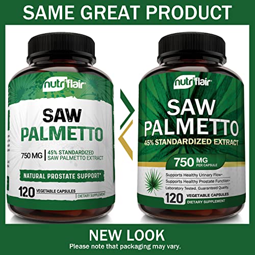 NutriFlair Saw Palmetto Extract 750mg, 120 Capsules