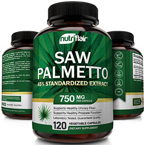 NutriFlair Saw Palmetto Extract 750mg, 120 Capsules