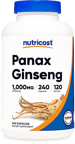 Nutricost Panax Ginseng 1000mg, 240 Capsules