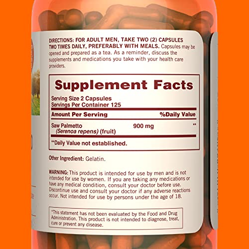 Sundown Saw Palmetto for Men’s Health, 250 Capsules