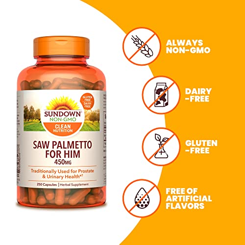 Sundown Saw Palmetto for Men’s Health, 250 Capsules