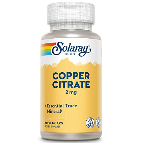 Solaray Copper Biocitrate Supplement 2mg, 60 Capsules