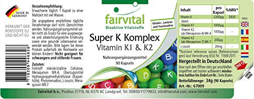 Fairvital Super K Vitamin K1 & K2 Complex 90 Caps