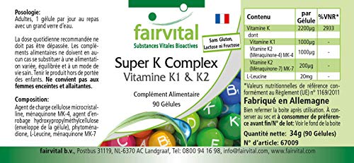 Fairvital Super K Vitamin K1 & K2 Complex 90 Caps