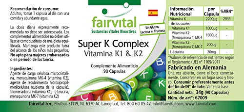 Fairvital Super K Vitamin K1 & K2 Complex 90 Caps