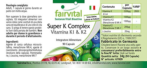 Fairvital Super K Vitamin K1 & K2 Complex 90 Caps