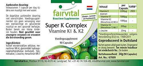Fairvital Super K Vitamin K1 & K2 Complex 90 Caps