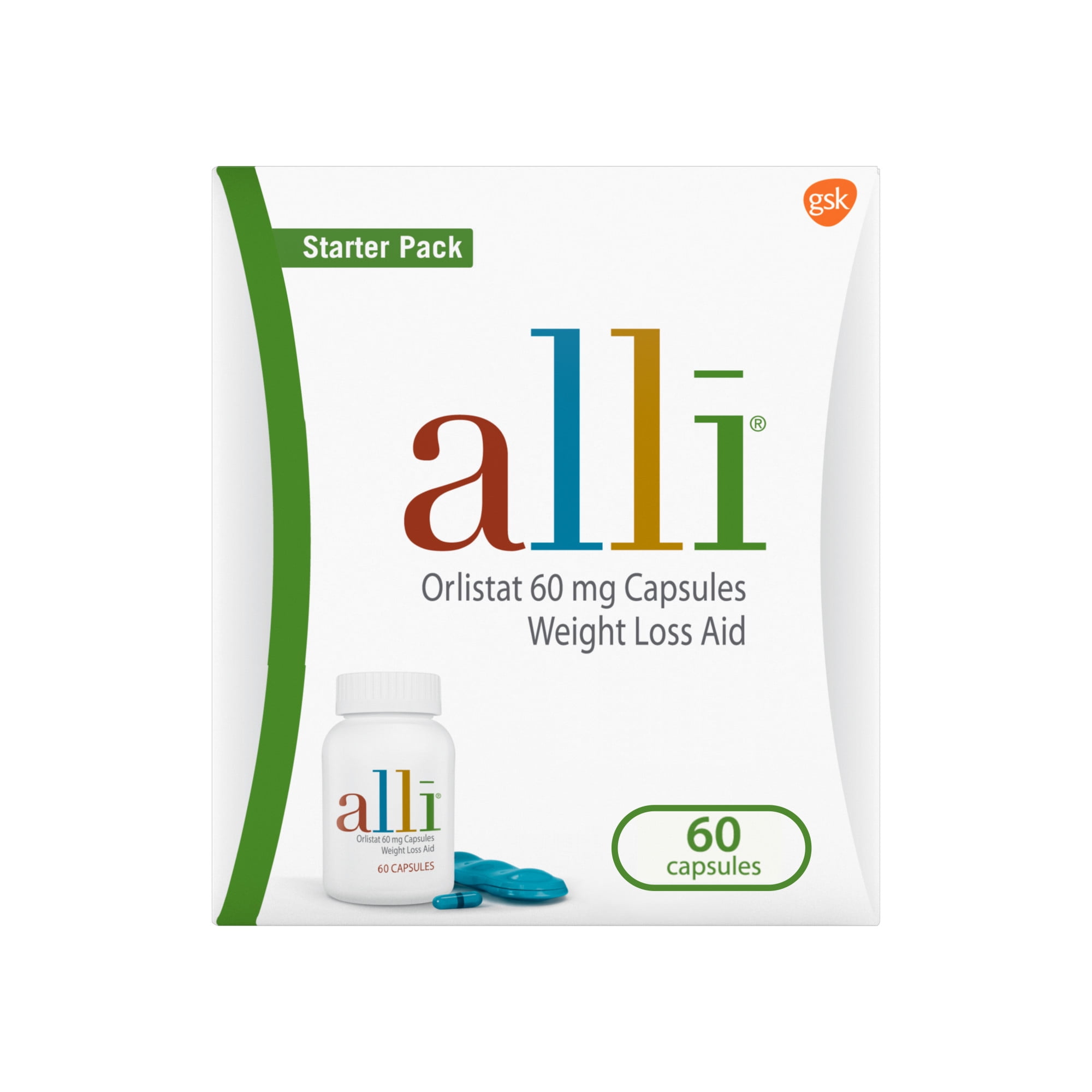 Alli Orlistat Weight Loss Capsules, 60 Ct