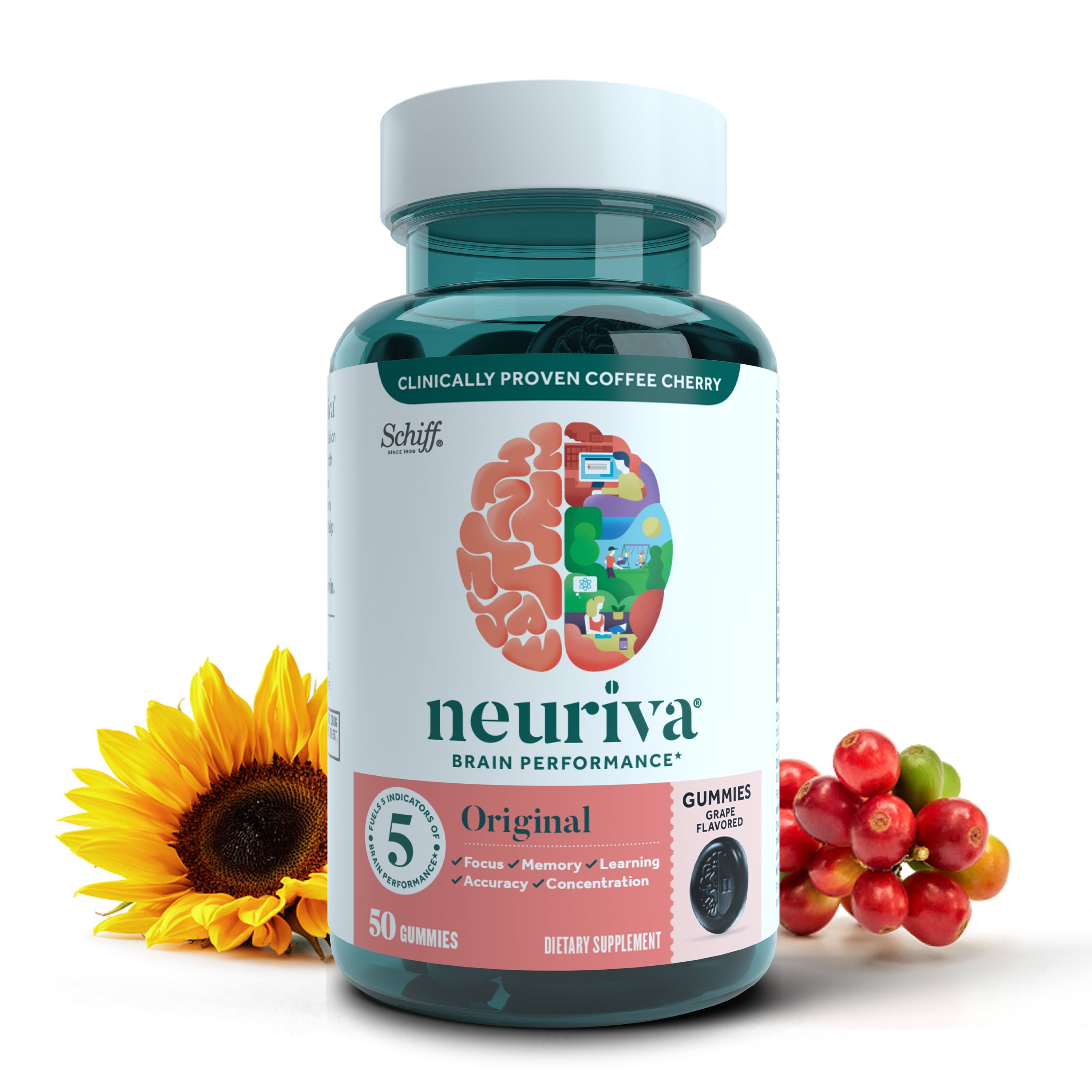 Neuriva Brain Performance Grape Gummies - 50 Count