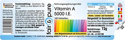 Vegan Vitamin A 5000 I.E. - 180 Tablets