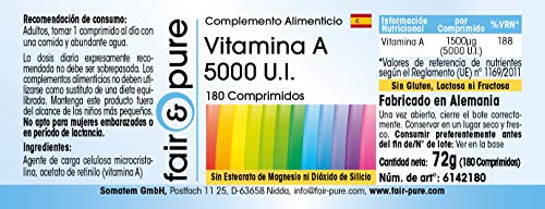 Vegan Vitamin A 5000 I.E. - 180 Tablets