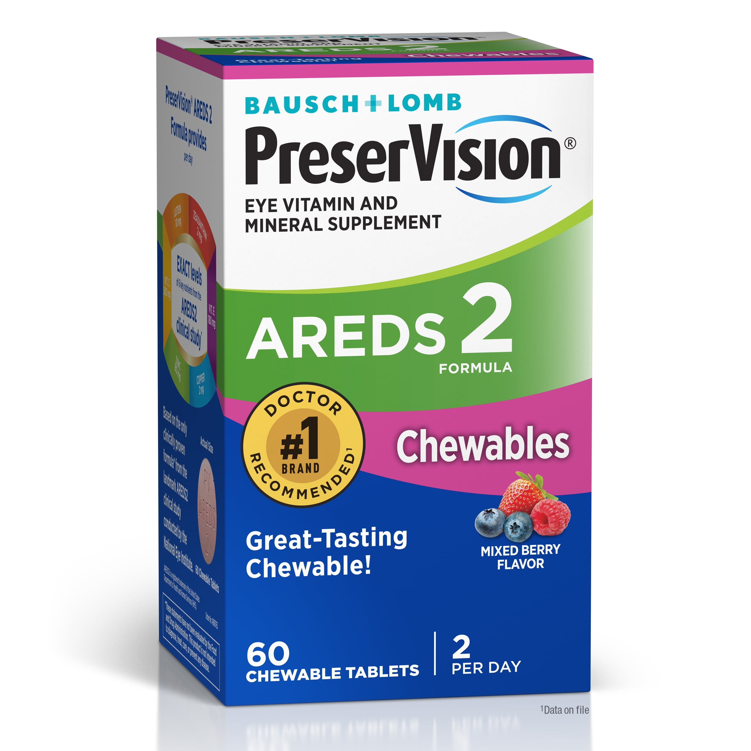 PreserVision AREDS 2 Eye Vitamin Chewables, Berry Flavor