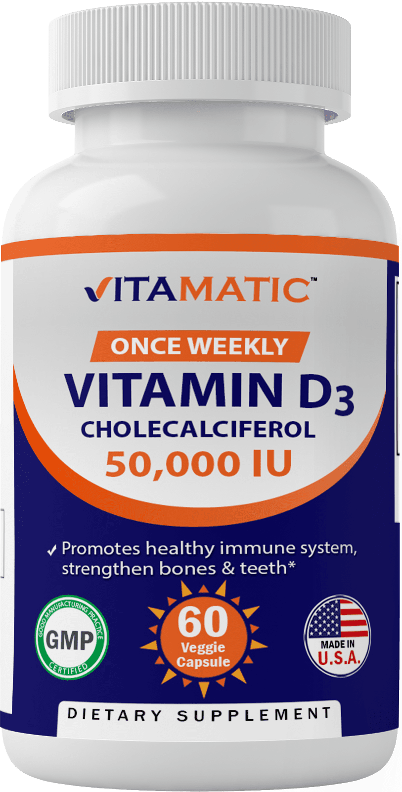 Vitamatic Vitamin D3 50,000 IU - 60 Capsules